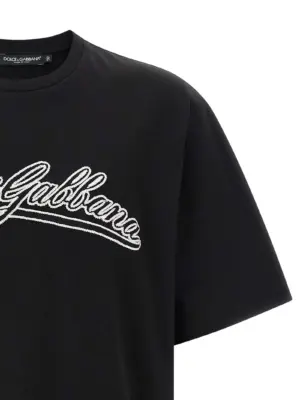 Logo embroidery t-shirt Man DOLCE & GABBANA White/Black