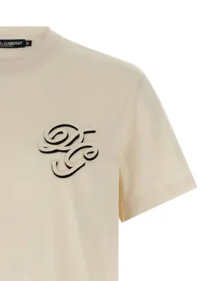 Double embroidery t-shirt Man DOLCE & GABBANA Beige