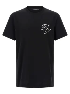 Double embroidery t-shirt DOLCE & GABBANA Black