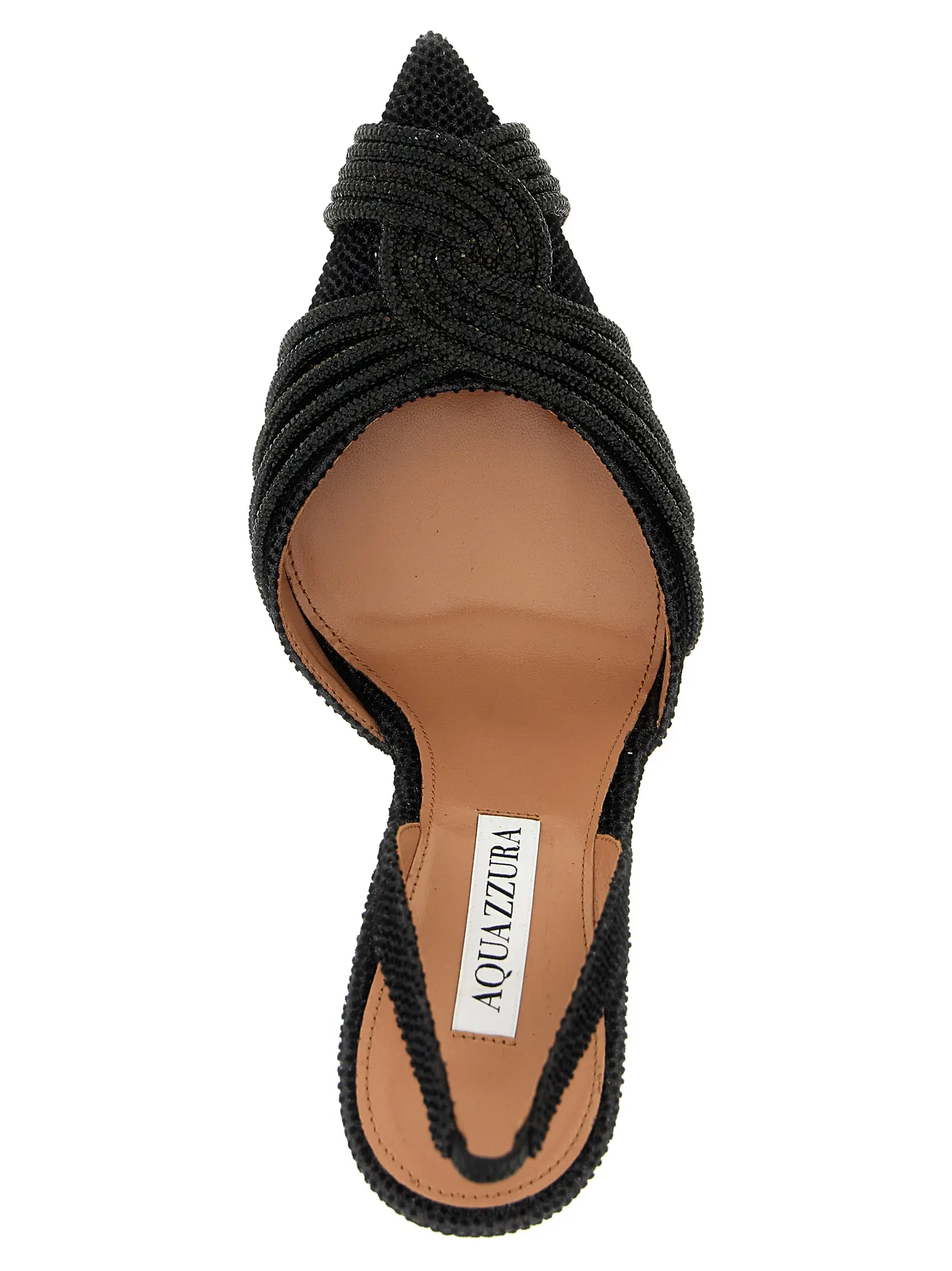 Босоніжки Aquazzura Gatsby Чорні 4 'Gatsby' slingback 98% textile