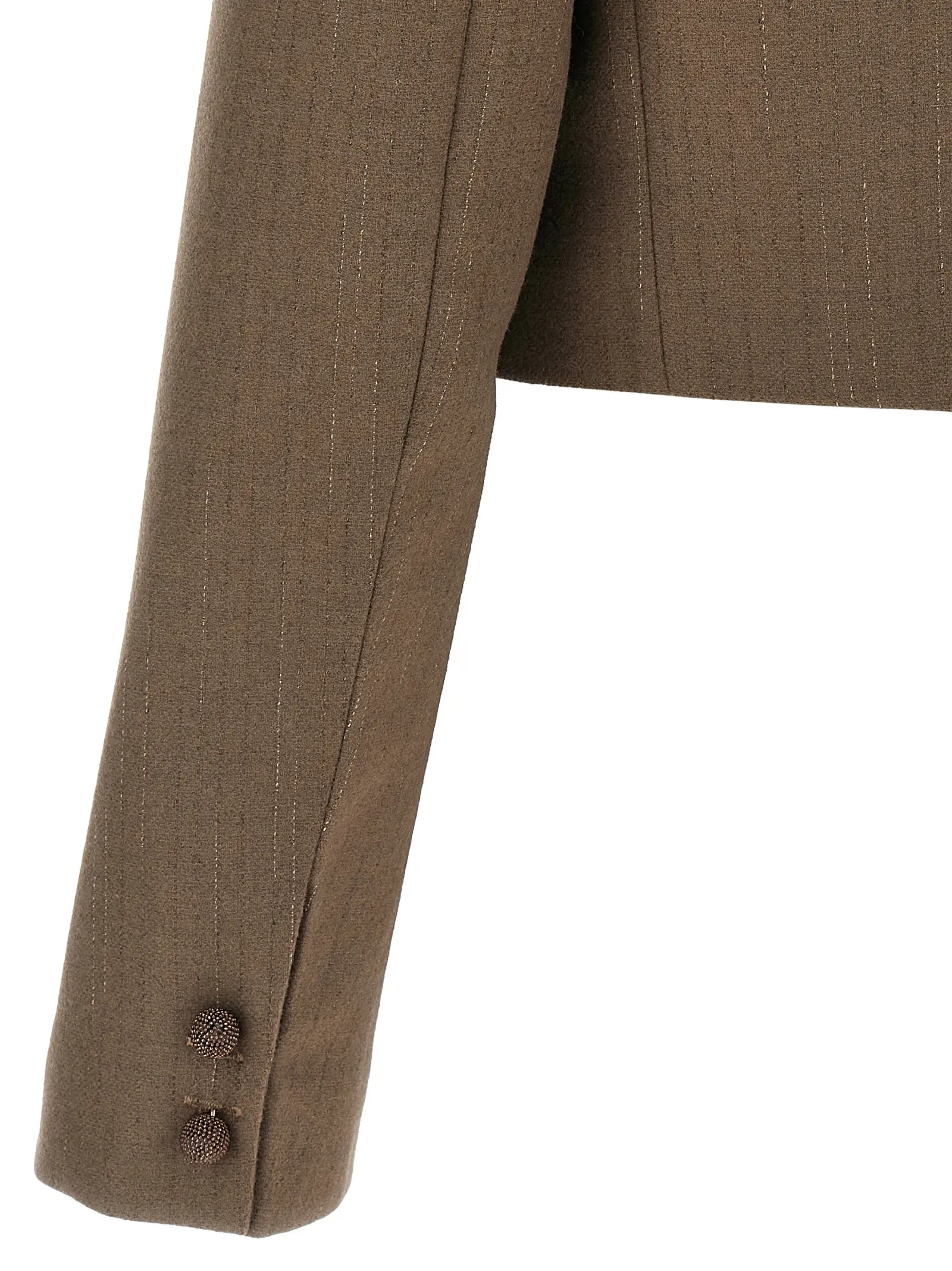 Піджак болеро Bolero Fabiana Filippi Коричневий 4 Bolero blazer 97% virgin wool 1% polyester 1% polyamide 1% elastane FABIANA FILIPPI Brown