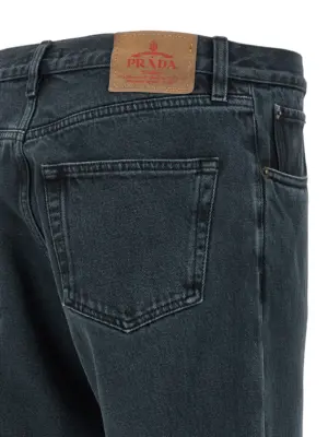 'over-dyed' cotton jeans 100% cotton PRADA Blue