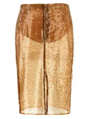 Sequin skirt GO11057E2EA2 ELISABETTA FRANCHI Beige