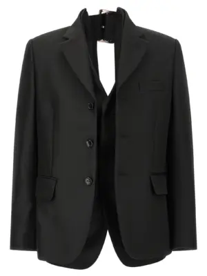 Double layer effect blazer COMME DES GARÇONS Black