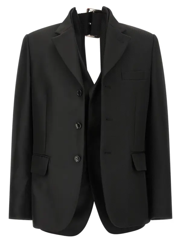 Double layer effect blazer COMME DES GARÇONS Black