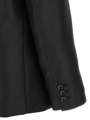 Double layer effect blazer 100% polyester COMME DES GARÇONS Black