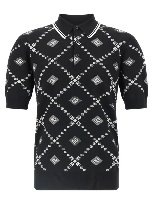 Knitted polo shirt DOLCE & GABBANA White/Black