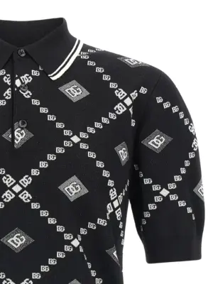 Knitted polo shirt Man DOLCE & GABBANA White/Black