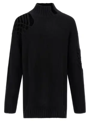 Macramé insert sweater YOHJI YAMAMOTO Black