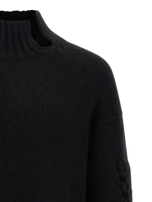 Macramé insert sweater Man YOHJI YAMAMOTO Black
