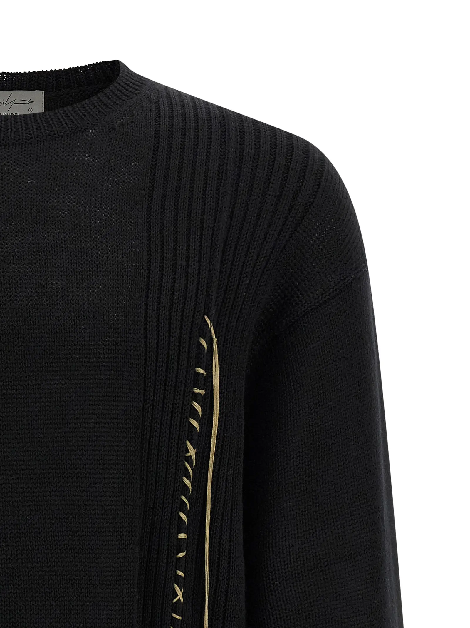 Светр Yohji Yamamoto Embroidery Чорний 3 Embroidery sweater Man YOHJI YAMAMOTO Black