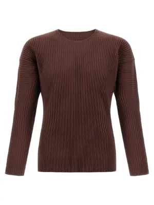 'Color Pleats' T-shirt HOMME PLISSE' ISSEY MIYAKE Brown