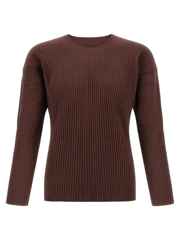 'Color Pleats' T-shirt HOMME PLISSE' ISSEY MIYAKE Brown