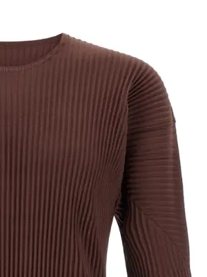 'Color Pleats' T-shirt Man HOMME PLISSE' ISSEY MIYAKE Brown