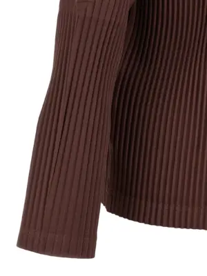 'Color Pleats' T-shirt 100% polyester HOMME PLISSE' ISSEY MIYAKE Brown