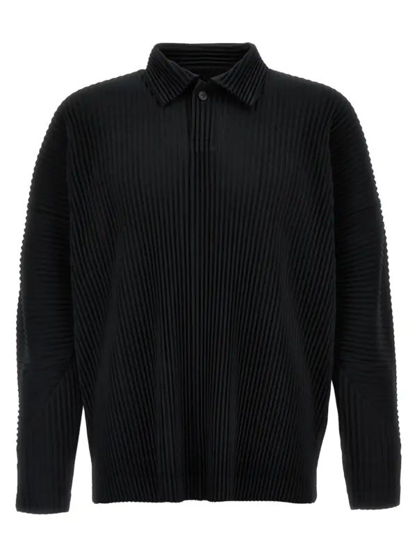 'Monthly Colors: August' polo shirt HOMME PLISSE' ISSEY MIYAKE Black