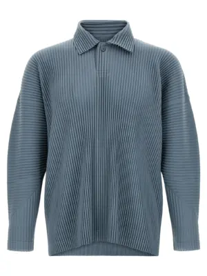 'Monthly Colors: August' polo shirt HOMME PLISSE' ISSEY MIYAKE Light Blue