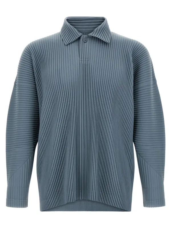 'Monthly Colors: August' polo shirt HOMME PLISSE' ISSEY MIYAKE Light Blue