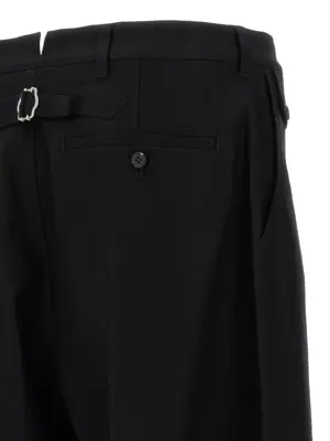 Curved leg pants 100% cotton COMME DES GARҪONS HOMME Black