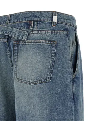 Wide leg jeans 100% cotton AMI PARIS Light Blue