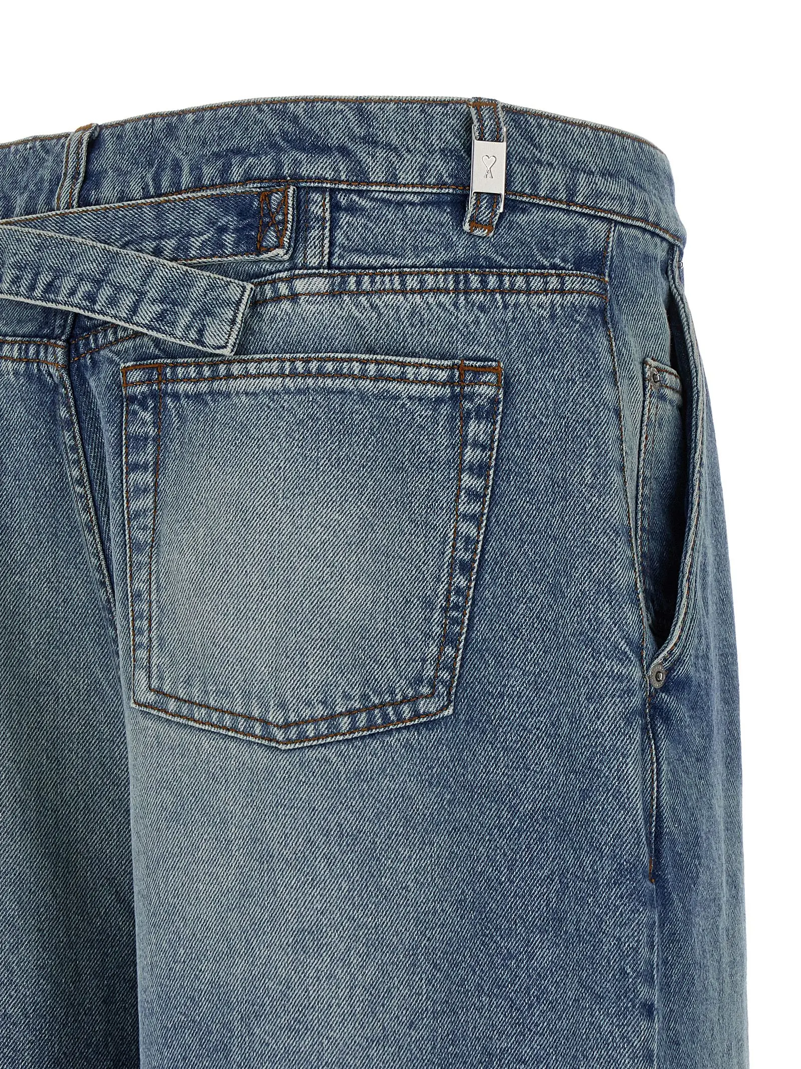 Джинси Ami Paris Wide leg Блакитні 4 Wide leg jeans 100% cotton AMI PARIS Light Blue