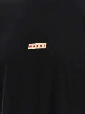 Logo patch t-shirt 100% cotton MARNI Black
