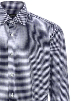 Vichy shirt Man BARBA Blue