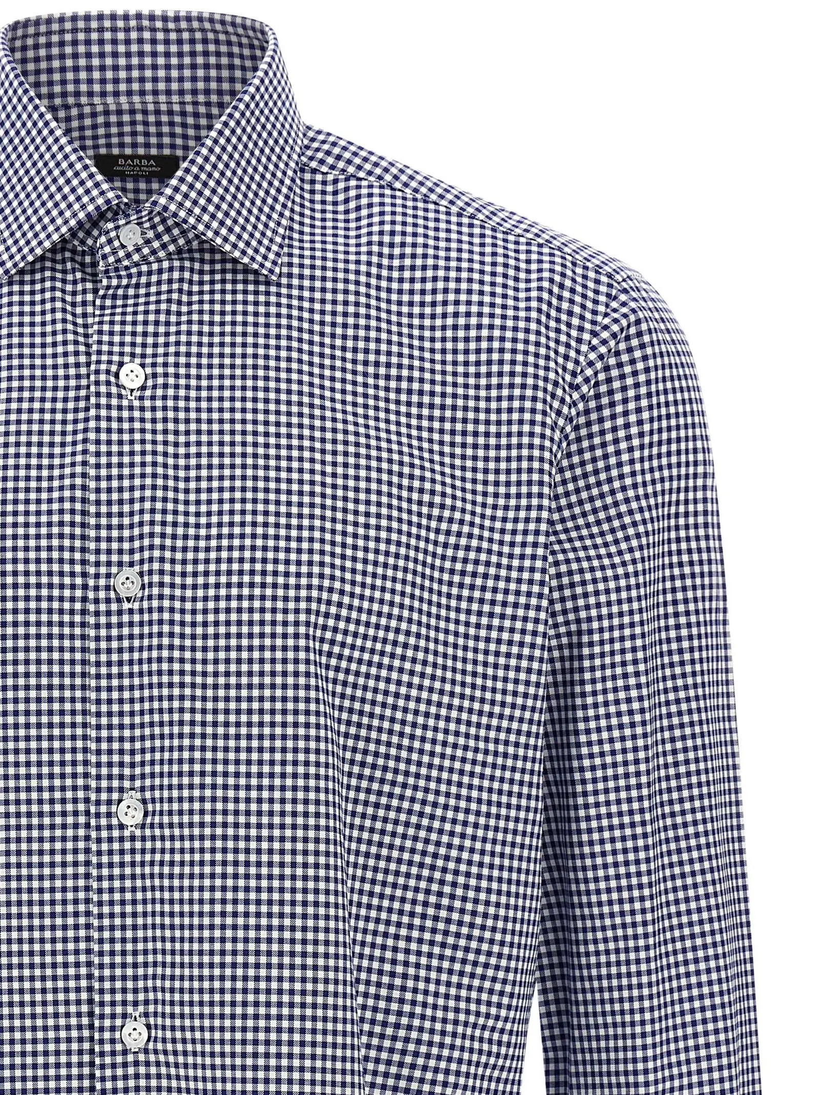 Сорочка Barba Vichy Синя 3 Vichy shirt Man BARBA Blue