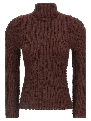 'Jellyfish Pleats' sweater ISSEY MIYAKE Brown