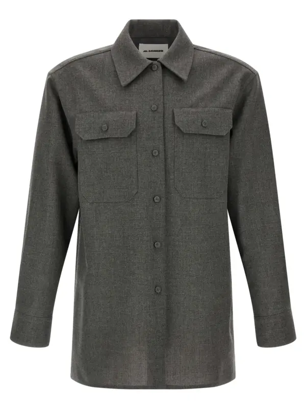 Canvas shirt JIL SANDER Gray