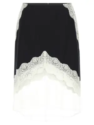 Organza lace wool skirt JIL SANDER White/Black