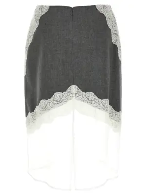 Organza lace wool skirt J03MA0257J41557030 JIL SANDER Gray