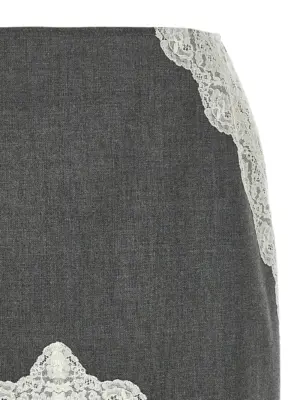 Organza lace wool skirt Woman JIL SANDER Gray