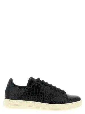 Crocodile print sneakers TOM FORD Black