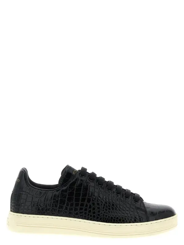 Crocodile print sneakers TOM FORD Black