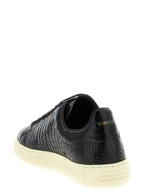 Crocodile print sneakers Man TOM FORD Black