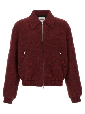Mélange wool bomber jacket JIL SANDER Bordeaux