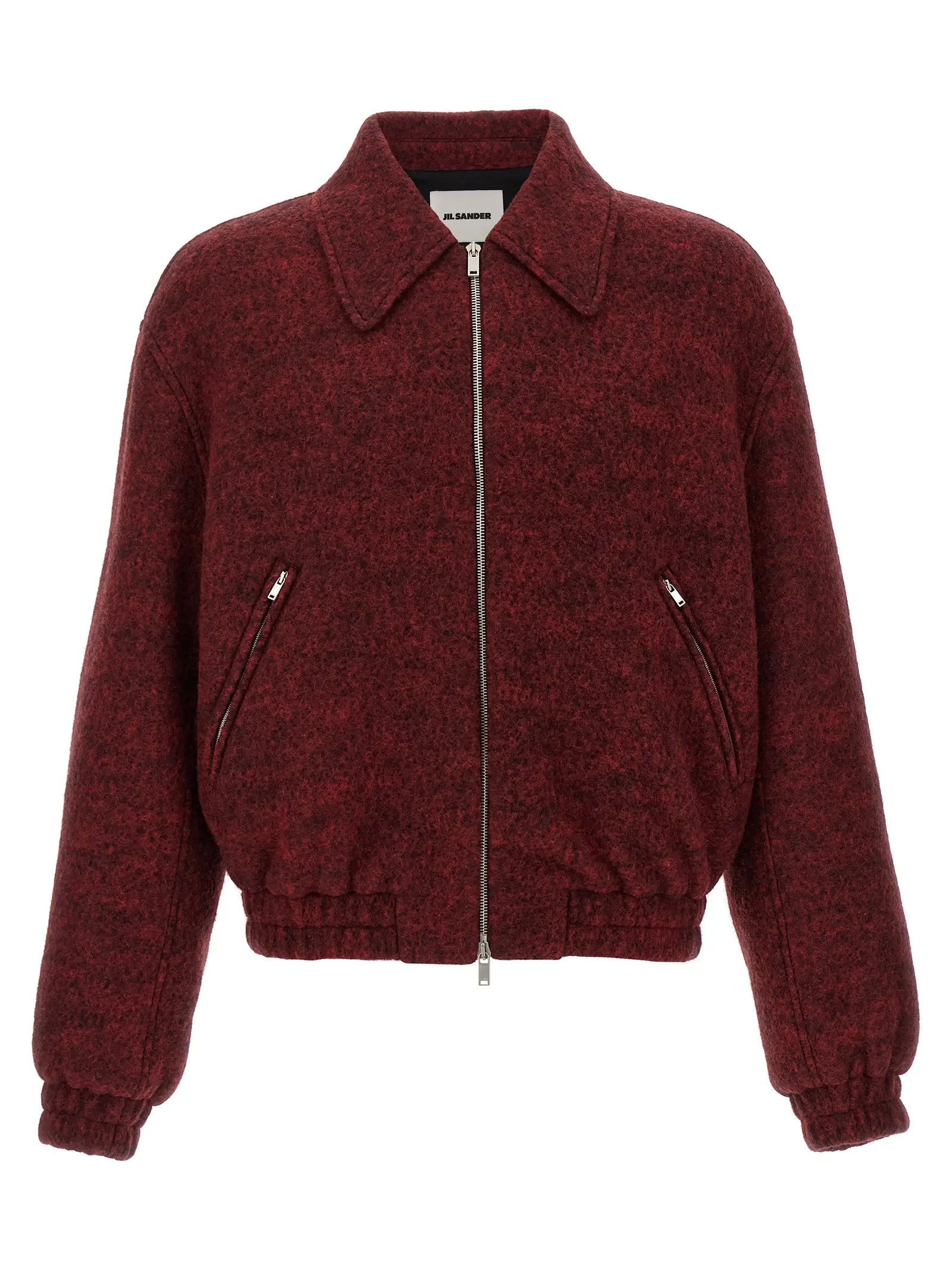 Бомбер Jil Sander Mélange wool Бордовий 1 Mélange wool bomber jacket JIL SANDER Bordeaux