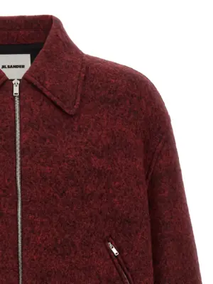 Mélange wool bomber jacket Man JIL SANDER Bordeaux