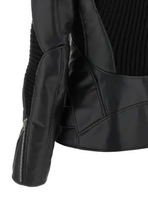Knitted insert jacket 100% synthetic leather JUNYA WATANABE Black
