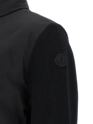 Matt effect cardigan 100% wool MONCLER Black