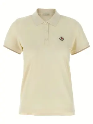 Logo patch polo shirt MONCLER Beige