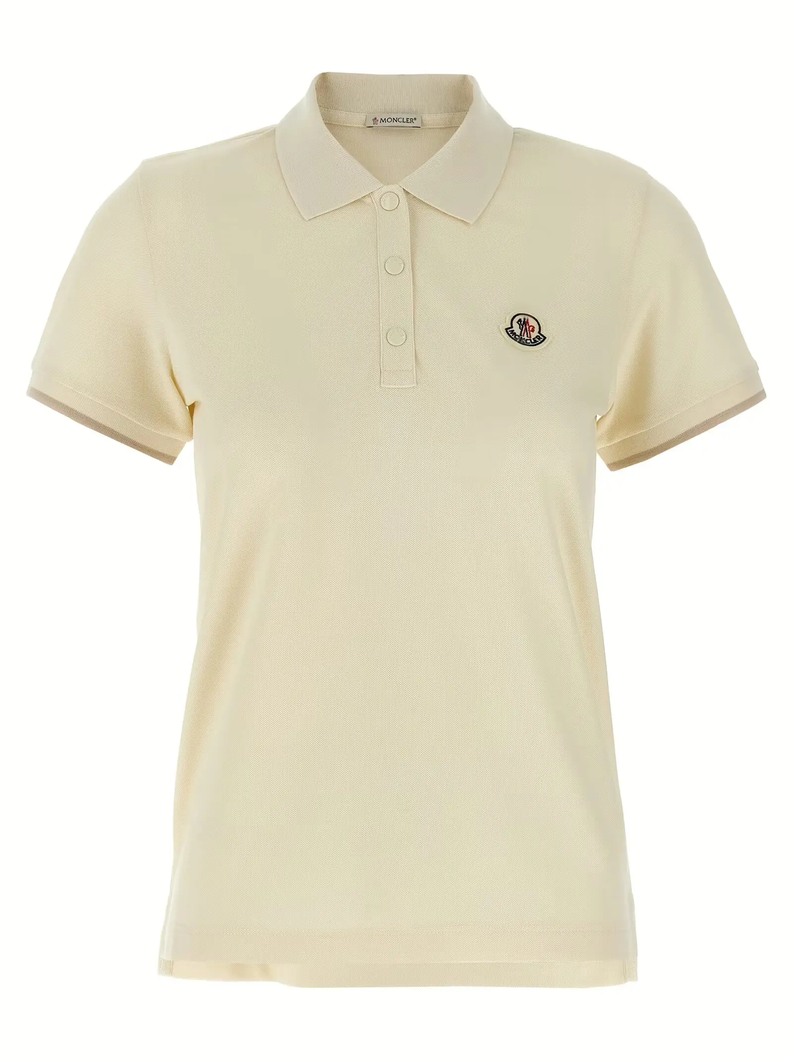 Поло з логотипом Moncler Бежеве 1 Logo patch polo shirt MONCLER Beige