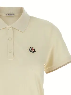 Logo patch polo shirt Woman MONCLER Beige