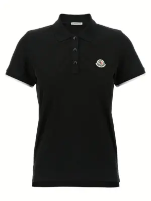 Logo patch polo shirt MONCLER Black