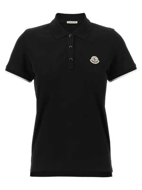 Logo patch polo shirt MONCLER Black
