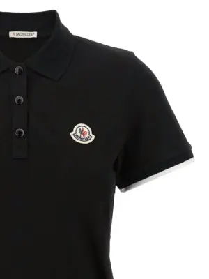 Logo patch polo shirt Woman MONCLER Black