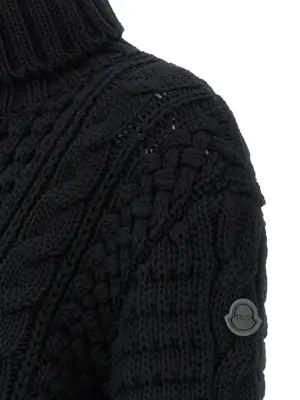 Moncler x Edward Enninful tricot turtleneck sweater 100% virgin wool MONCLER GENIUS Black