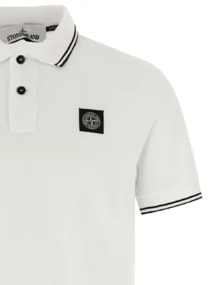 Polo Logo patch Man STONE ISLAND White