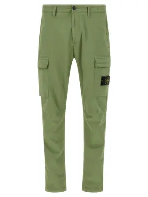 Logo badge cargo pants STONE ISLAND Green